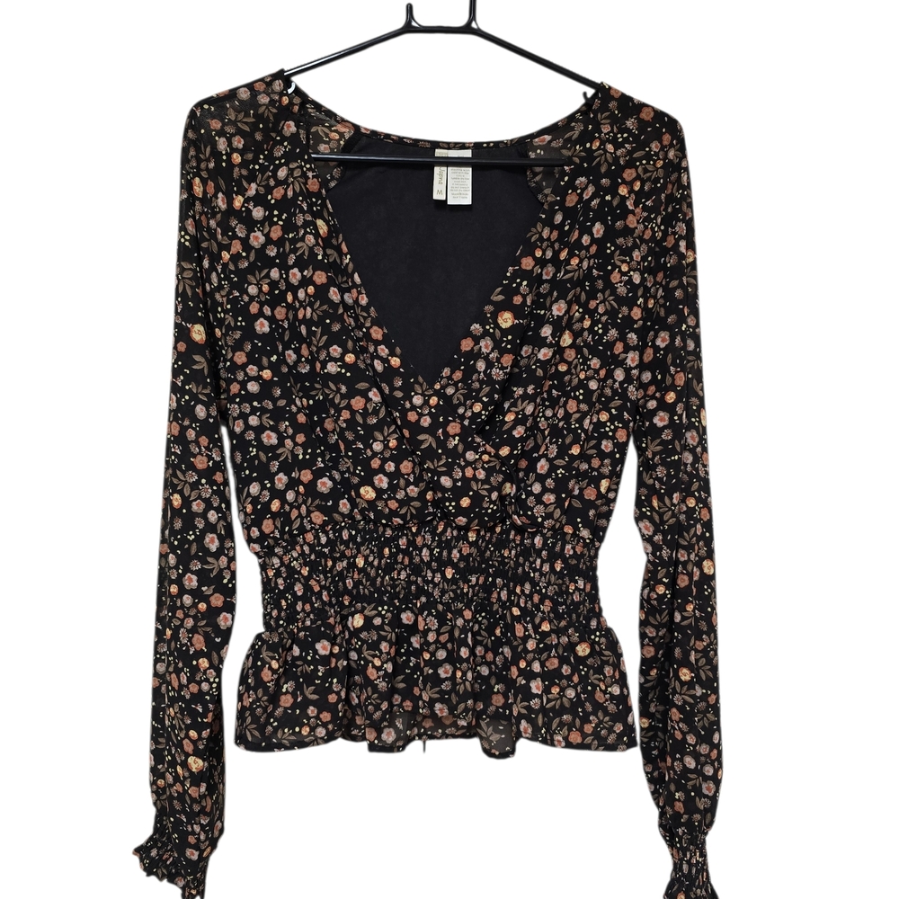 Japna Black Floral Blouse